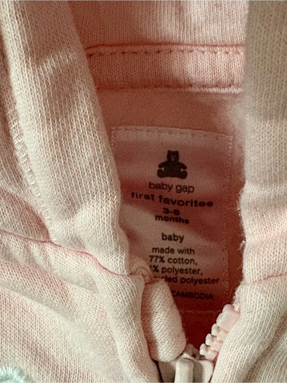 GAP Soft Pink Fleece Hooded Baby One-Piece Footie